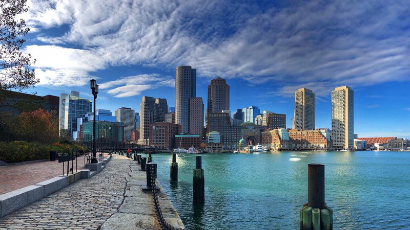 a view of a city from across the water